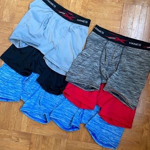 Hanes Dri-fit boxer briefs, 6 pairs